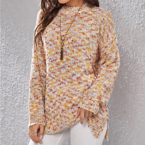 Multi Color Cuff Neckline Sweater - Picture 3 of 3